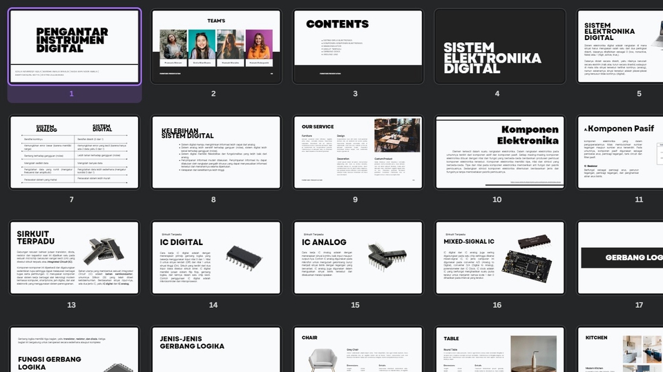 Jasa pembuatan presentasi powerpoint dengan tema sistem elektronik digital untuk skripsi, kuliah, seminar dan tugas sekolah.