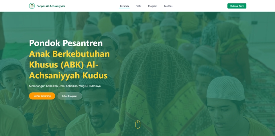 Jasa pembuatan website pondok pesantren anak berkebutuhan khusus (ABK) dengan website wordpress