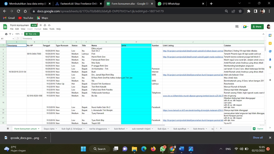 Entri Data - entry data excel - 3