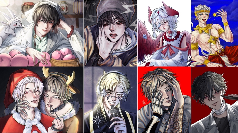 รับวาดภาพประกอบดิจิตอล  ภาพวาดตัวละครหลากสไตล์