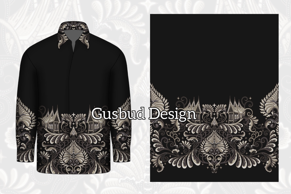 Desain kaos dengan motif batik modern dan elegan untuk pria, cocok untuk desain baju kasual.