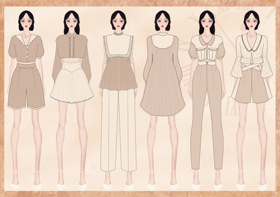 Fashion design ออกแบบเสื้อผ้าผู้หญิงและเด็ก ออกแบบลายผ้า