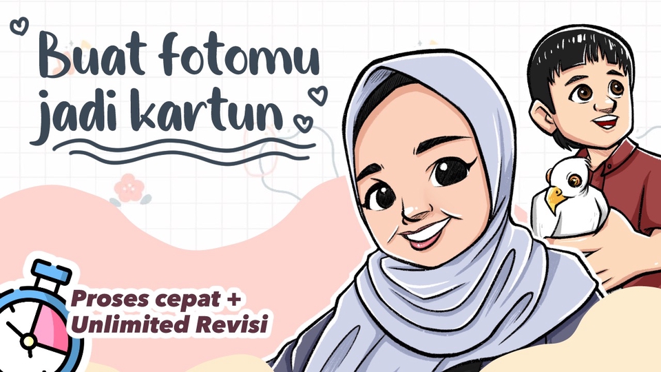 Jasa Lukis Wajah Realistik dan Artistik - Jadikan Fotomu jadi Ilustrasi Kartun (cocok untuk Kado)