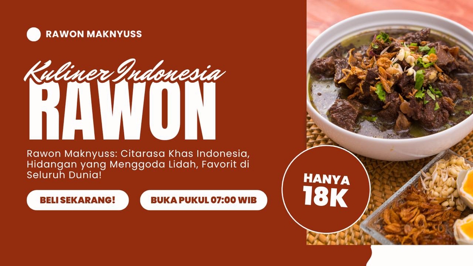 Jasa desain banner instagram untuk promosi kuliner rawon maknyuss