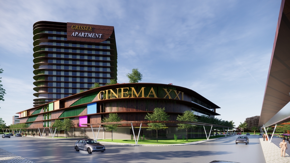 Jasa desain arsitektur 3d eksterior apartemen dan ruko dengan desain interior modern minimalis, cocok untuk desain bangunan di Indonesia.