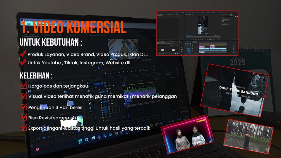 Jasa edit video Youtube, Tiktok, Instagram, Website dengan harga terjangkau dan hasil berkualitas tinggi.