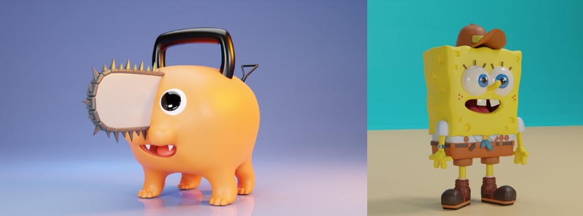 รับปั้นโมเดล 3d ตัวละครน่ารัก สไตล์การ์ตูน 3 มิติ 3d model ตัวการ์ตูน 3D