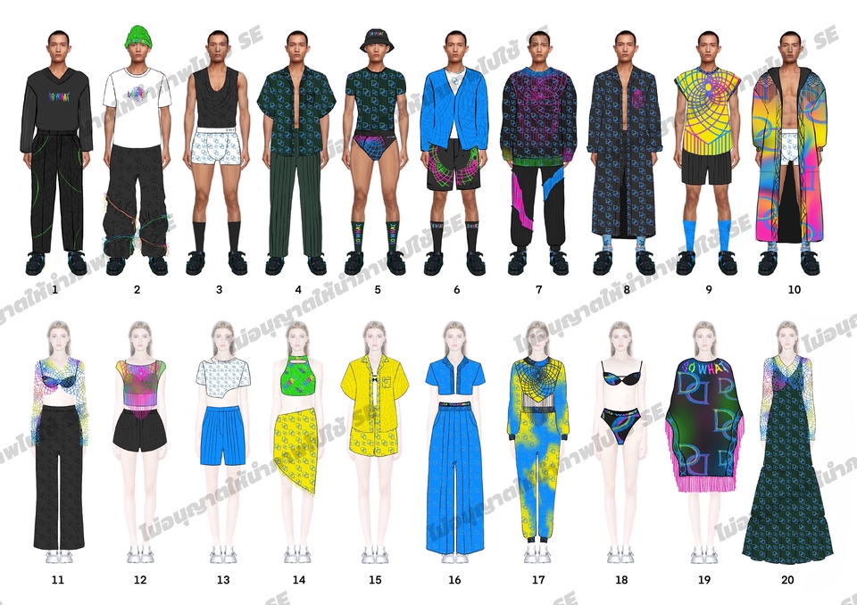 วาด/ออกแบบแพทเทิร์นเสื้อผ้า - รับวาด fashion illustration ออกแบบเสื้อผ้า ออกแบบลายผ้า ออกแบบกระเป๋า รับทำแบรนด์แฟชั่น - 14