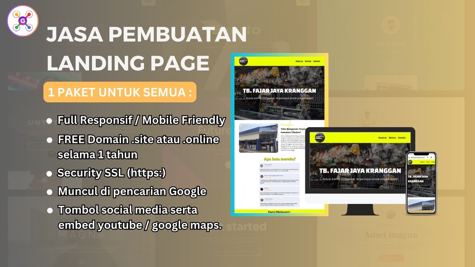Web Development - Landing Page RESPONSIF untuk bisnis atau portofolio anda! - 1