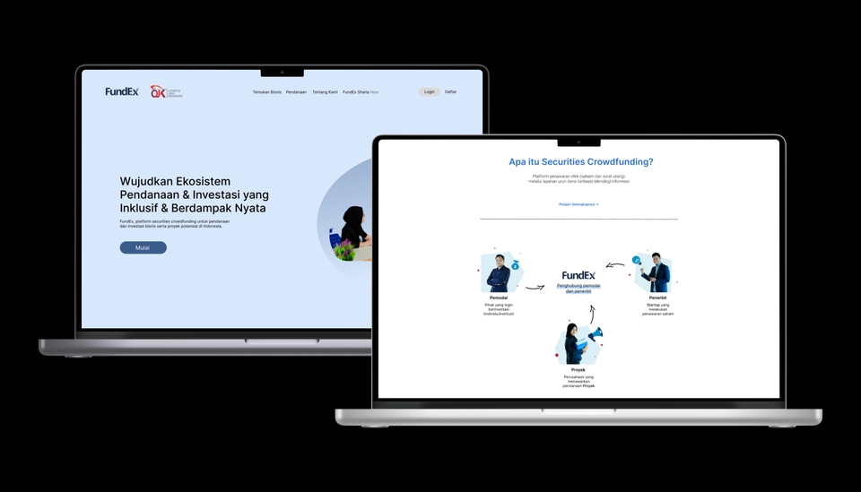 Desain UI UX untuk website crowdfunding - Platform crowdfunding dengan desain user interface dan user experience yang menarik, profesional, dan mudah dipahami.