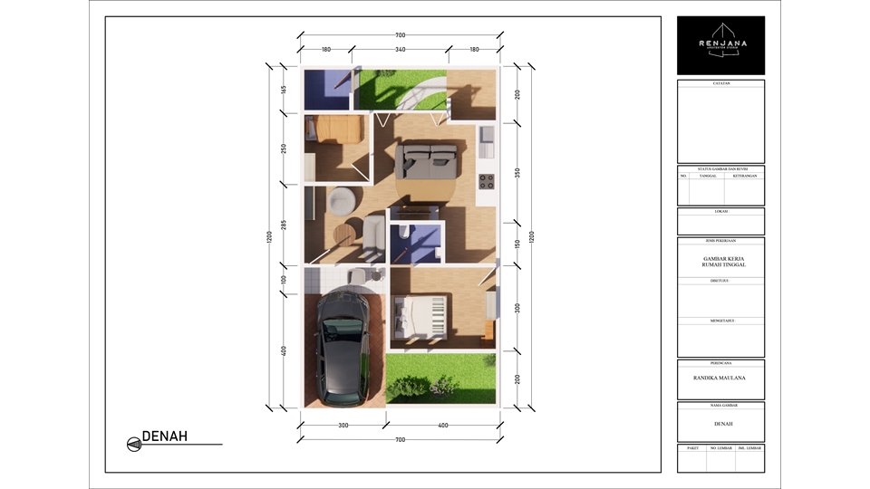 3D & Perspektif - Desain Arsitektur + Denah 3D + Rendering Exterior - 8