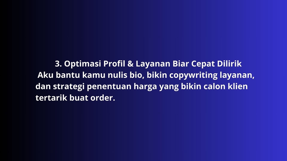 Kursus Online Optimasi Profil Bisnis: Dapatkan bantuan menulis bio, copywriting, dan strategi harga yang menarik pelanggan.