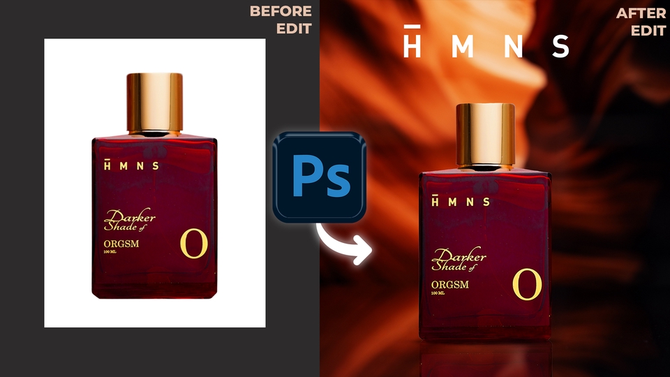 Jasa edit foto profesional: Edit foto parfum dengan photoshop, hapus background, ganti background, edit foto produk, edit background foto online.