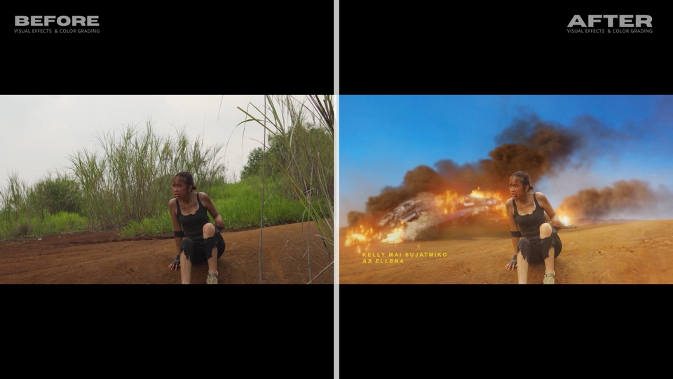 Pengeditan video sebelum dan sesudah, jasa edit video profesional dengan harga terjangkau.