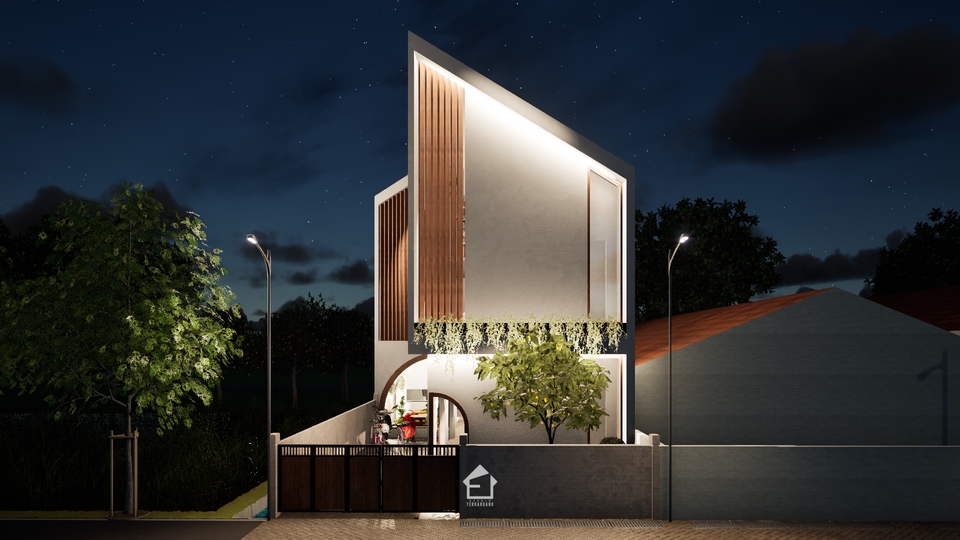 Jasa desain eksterior rumah minimalis modern 3d dengan render berkualitas tinggi.
