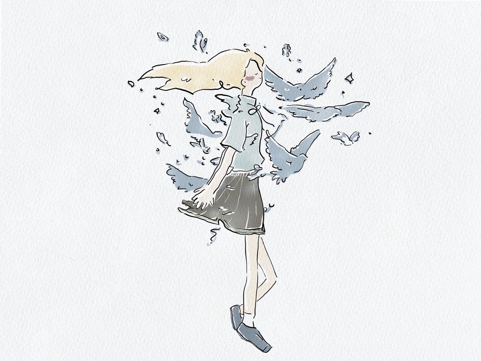 วาดภาพประกอบ - วาดภาพประกอบ สไตล์มินิมอล สีน้ำ - 4
