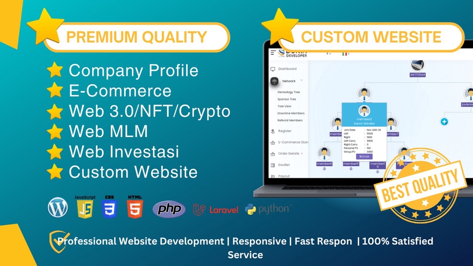 Web Development - Blockchain Web 3.0, Company Profile, E-Commerce, Web MLM Produk/Jasa, Profesional dan terjamin - 1