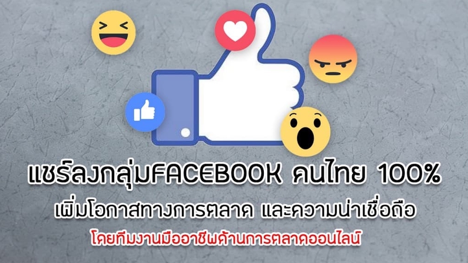 โปรโมทเพจ / เว็บ - รับแชร์ลงกลุ่มเฟตบุ๊ค งานโพสมือ 100% - 1