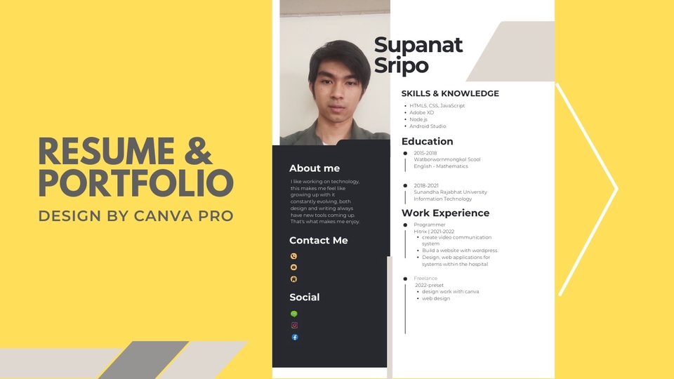 Portfolio & Resume - Portfolio / Resume & CV เรียนต่อ / สมัครงาน  (Thai/Eng) - 1