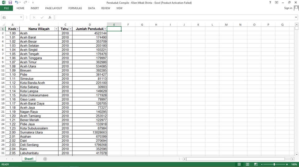 Entri Data - JASA MERAPIKAN DATA EXCEL - 3