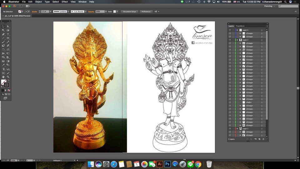 เปลี่ยนรูปเป็นเวกเตอร์ - รับดราฟภาพทุกประเภท : เปลี่ยนภาพที่คุณต้องการให้เป็น Vector (.ai) ขยายไม่แตก - 11