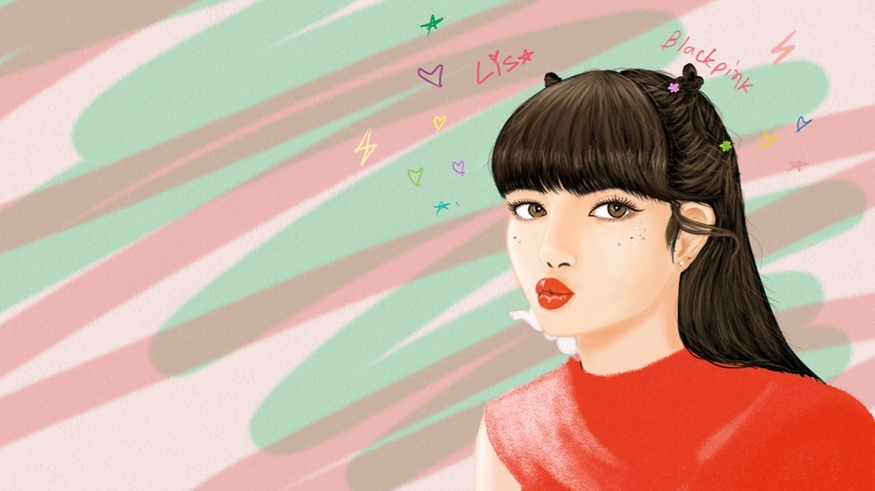 วาดภาพเหมือน Portrait - วาดภาพเหมือนศิลปินKPOP(Digital paint) - 2