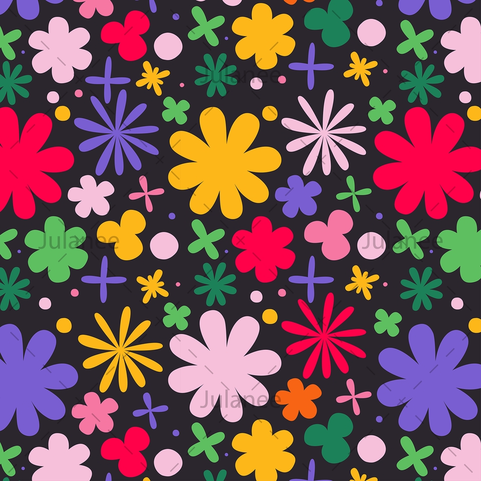 รับออกแบบลายผ้า Pattern/Repeat สไตล์ Flat