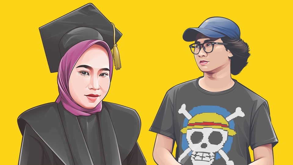 Gambar Potret - Desain Ilustrasi Vector (1 Hari Jadi) - 3