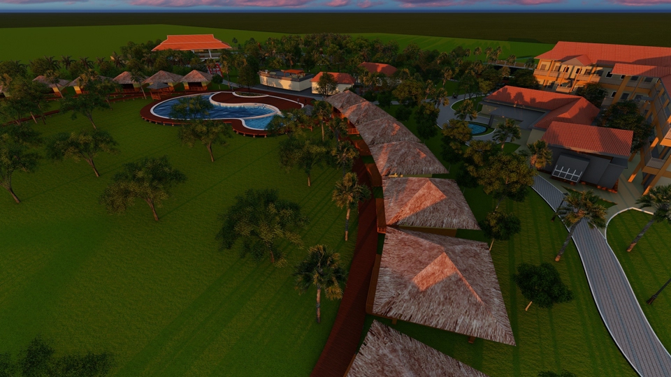 3D & Perspektif - Desain Lanskap Taman Rumah - Taman Lingkungan - 3 Hari Selesai gambar 2D & 3D - 11