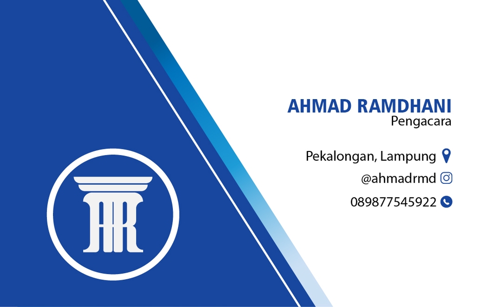 Desain logo perusahaan profesional dan minimalis dengan nama Ahmad Ramdhani.
