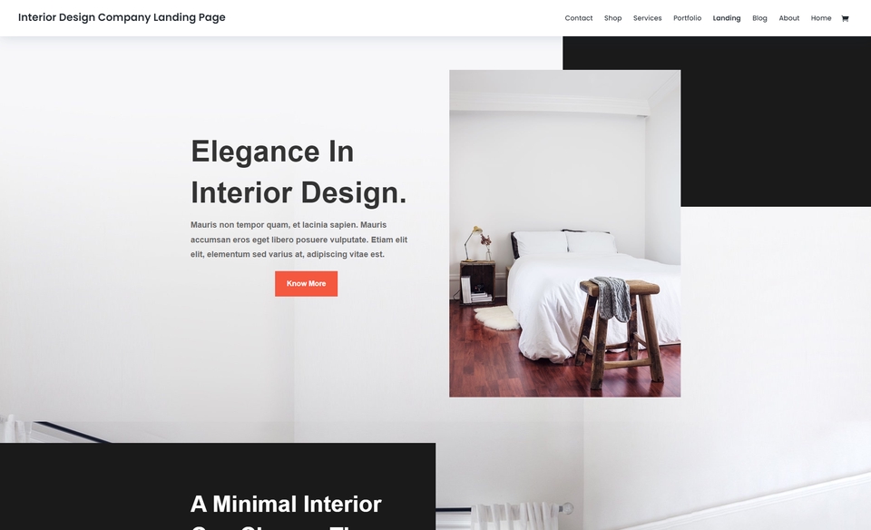 Desain website minimalis dan elegan untuk perusahaan interior