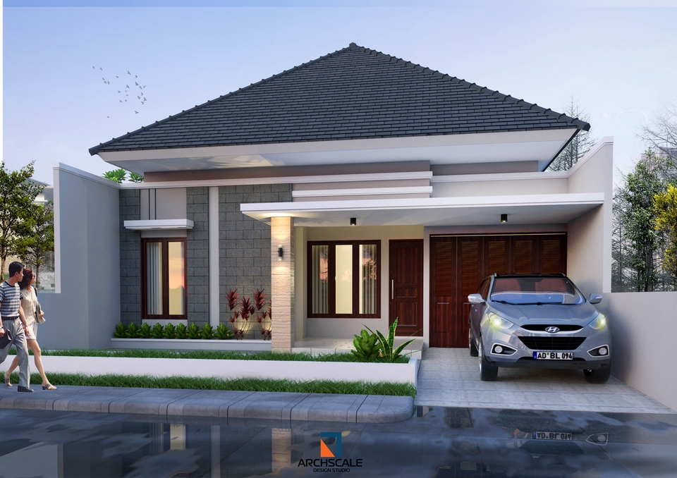 Jasa desain arsitektur rumah minimalis modern dengan gambar 3d