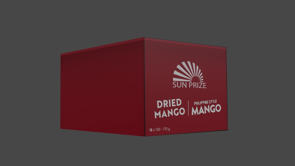รับทำโมเดล 3D สินค้า แพ็คเกจ ผลิตภัณฑ์ Sun Prize Dried Mango