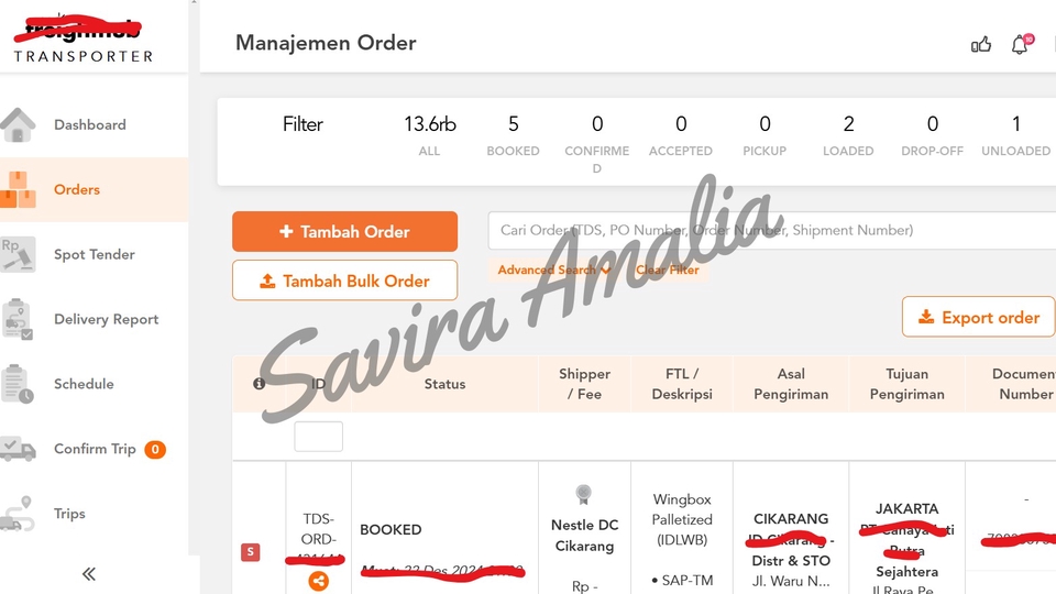 Jasa data entry online untuk manajemen order dan pengumpulan data di website freelance.