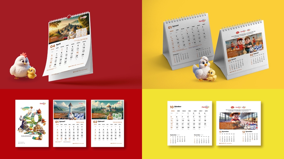 Desain kalender unik dan kreatif untuk perusahaan dan personal.