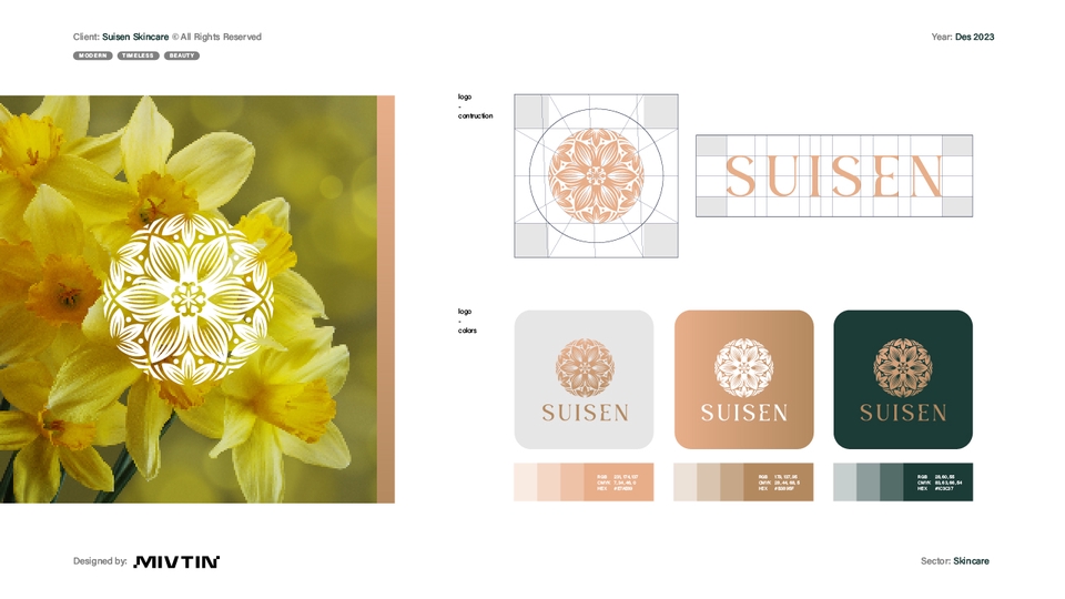 desain logo perfume dan kosmetik. Berbentuk bunga yang elegan