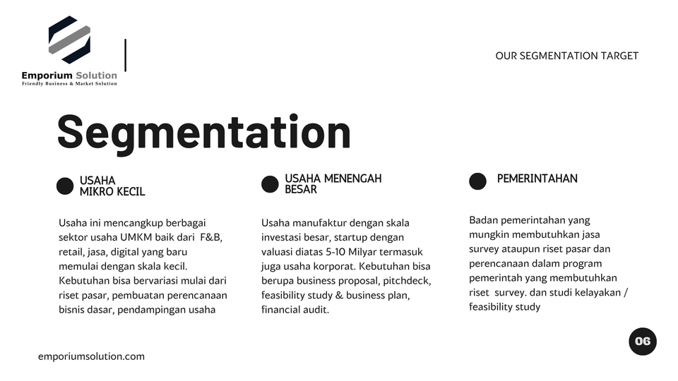 Konsultan bisnis dan strategi untuk usaha mikro kecil, usaha menengah besar dan pemerintah di Indonesia.