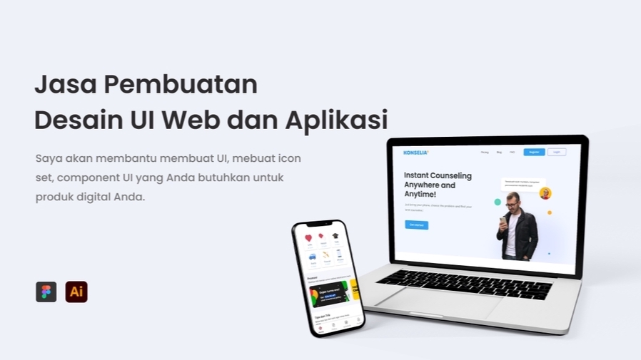 Jasa pembuatan UI untuk web dan mobile apps.
