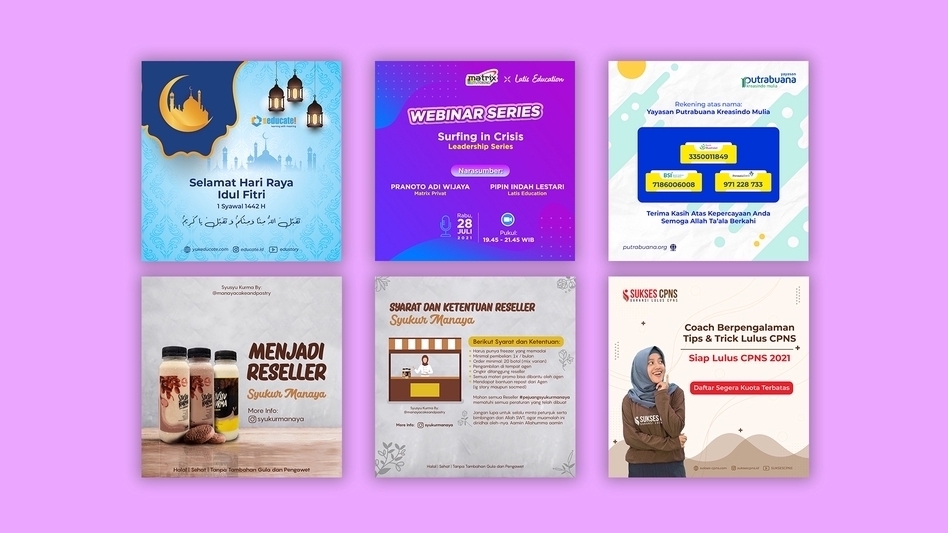 Banner Online - Desain Banner Online/Banner Youtube, Instagram Post Feeds Profesional - 1 Hari Jadi - 4