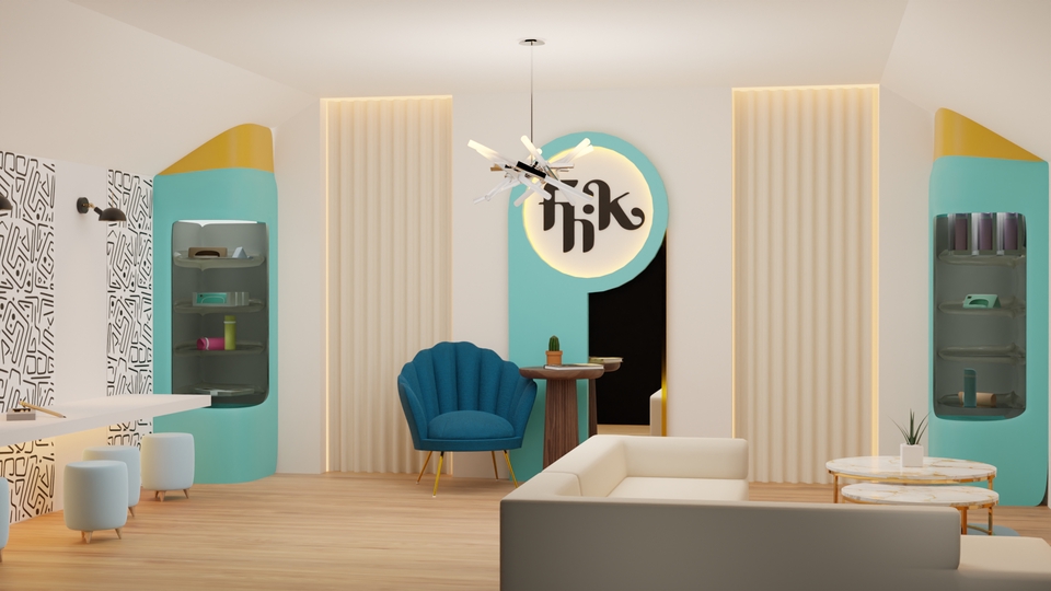 Jasa desain interior cafe minimalis modern dengan render 3d untuk cafe kekinian dan unik di Indonesia.