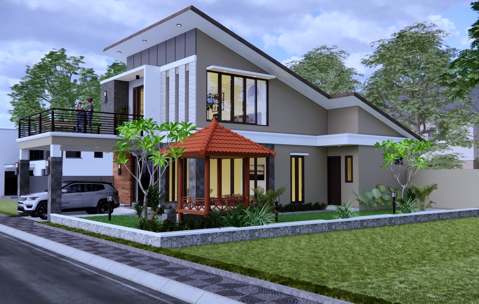 3D & Perspektif - Desain Arsitektural, 3D Modeling dan Rendering - 4