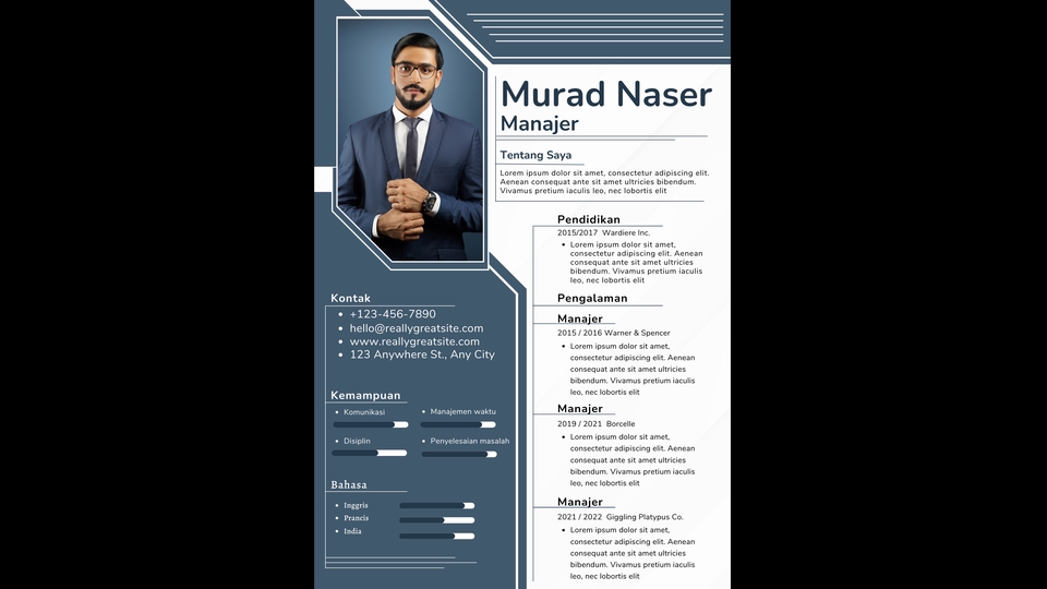 Portfolio & Resume - Desain CV / Resume Modern Secepat Kilat - 1
