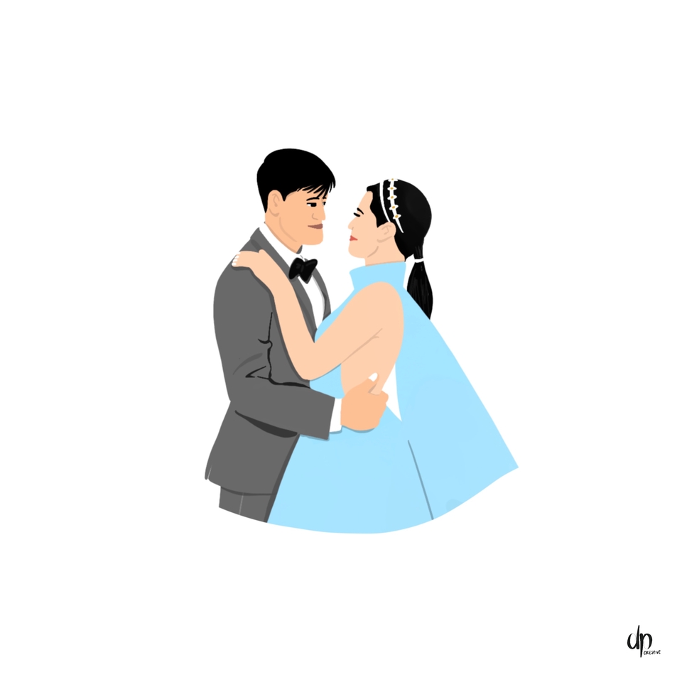 Gambar Potret - Ilustrasi Foto/Karakter (Photo/Character Illustration) - Half Body (Couple) - 7