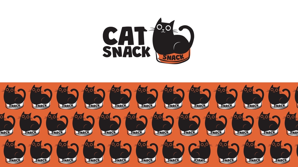 Logo kucing dalam kaleng makanan untuk desain logo perusahaan makanan dan hewan peliharaan