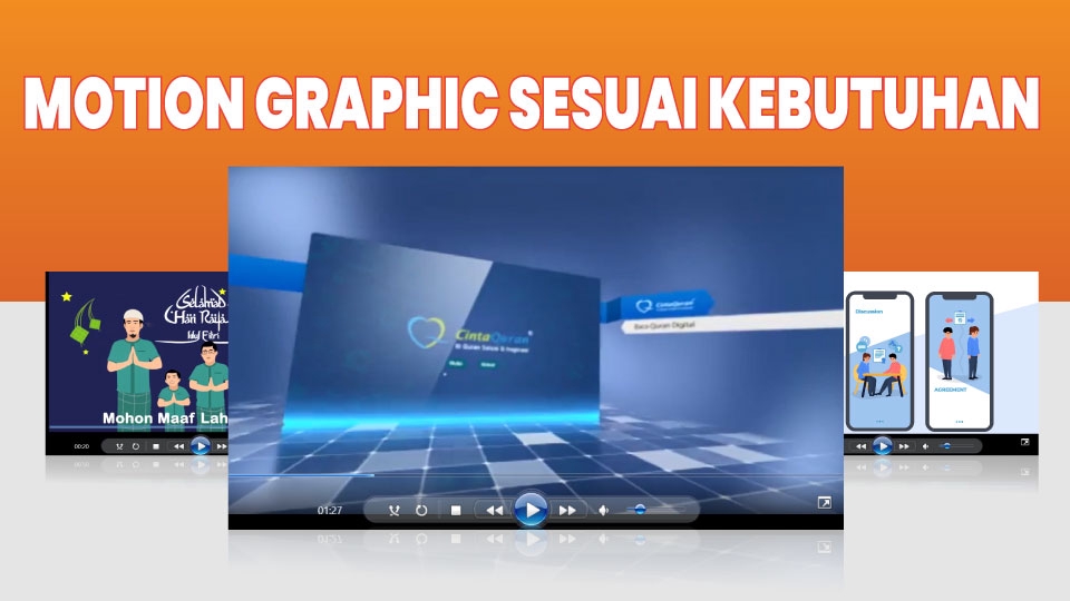 Jasa pembuatan motion graphic dengan harga terjangkau untuk kebutuhan iklan produk, tutorial, dan event.