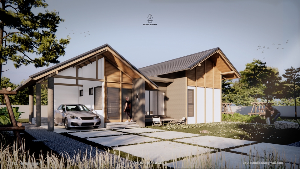 ออกแบบบ้าน3มิติ perspective โมเดลบ้านสวย รับเขียนแบบบ้าน