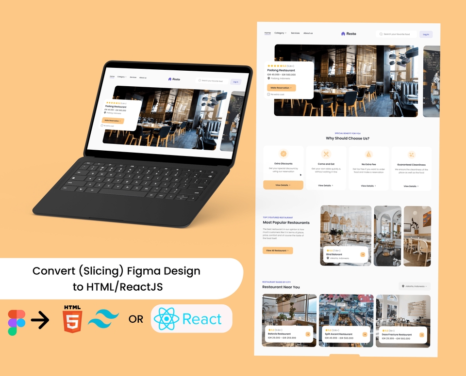 Web Development - Convert (Slicing) Design Figma to HTML/ReactJS + Tailwind or Bootstrap 5 - 2