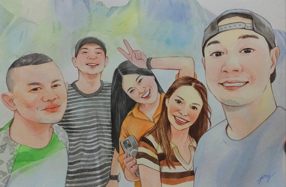 วาดภาพเหมือน Portrait - รับวาดภาพเหมือน สีน้ำ พร้อมกรอบรูปน่ารัก - 18