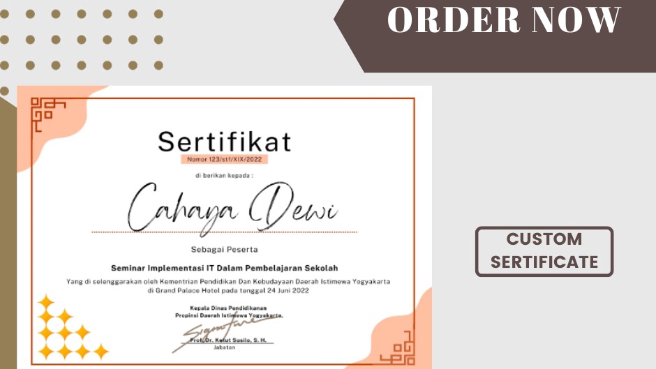 Digital Printing - Desain Sertifikat - 1
