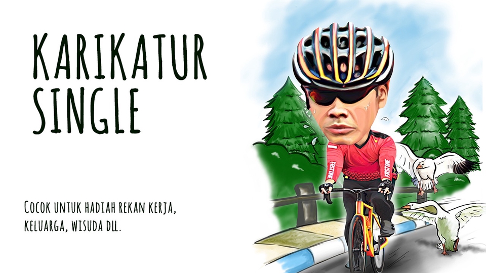 Jasa Pembuatan Karikatur Digital dan Manual - KARIKATUR FOTO SINGLE UNTUK HADIAH